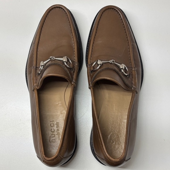 Gucci Tan Leather Loafers with Silver Detailing - Picture 11 of 15